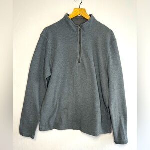 Tailor Vintage Men's Gray Quarter Zip Waffle Knit Preppy Golf Sweater Size XL